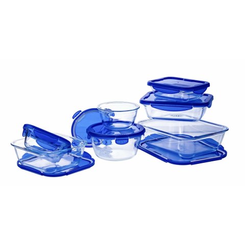 Pojemnik do Przechowywania Żywności Pyrex Niebieski Przezroczysty 800 ml (2 Sztuk)
