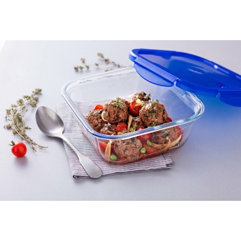 Pojemnik do Przechowywania Żywności Pyrex Niebieski Przezroczysty 800 ml (2 Sztuk)