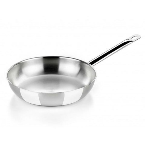 Patelnia Wok BRA A121612 Ø 24 cm Srebrzysty Stal nierdzewna