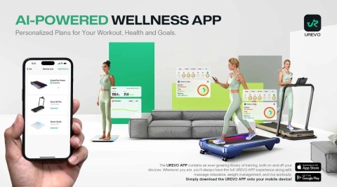 Bieżnia z wbudowanym biurkiem do pracy i ćwiczeń UREVO Foldi 3S