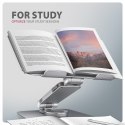 STND-LR Podstawa do laptopów aluminiowa 10-17.3 cala regulowane kąty nachylenia, obrót o 360 stopni, Szara