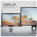 STND-LR Podstawa do laptopów aluminiowa 10-17.3 cala regulowane kąty nachylenia, obrót o 360 stopni, Szara