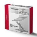 STND-LR Podstawa do laptopów aluminiowa 10-17.3 cala regulowane kąty nachylenia, obrót o 360 stopni, Szara