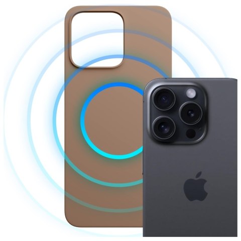 Etui 3MK Hardy MagSilicone do Apple iPhone 14 Pro ciemnozłoty