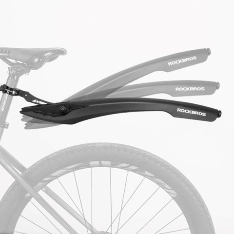 Błotnik Rockbros DNB8001BK z czerwoną lampką LED - czarny