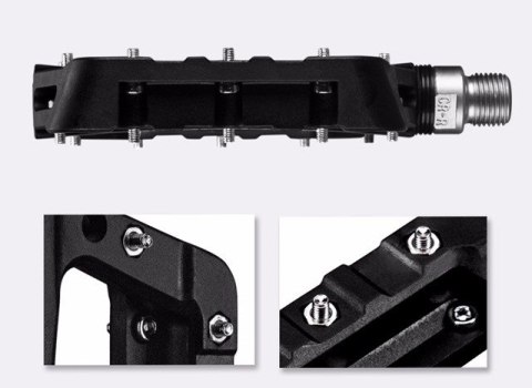 Zestaw pedałów rowerowych Rockbros 2017-12CBK z nylonu - czarny