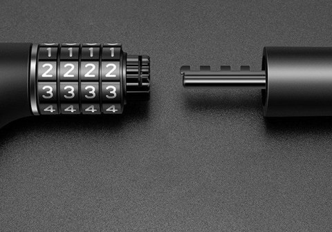 Zapięcie rowerowe Rockbros 3230002001 na szyfr i klucz - czarne