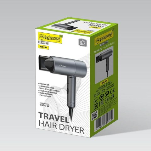 Suszarka do Włosów Feel Maestro MR-209 Czarny Grafit 1600 W