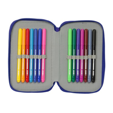 Piórnik potrójny Atlético Madrid Niebieski Biały Czerwony 12,5 x 19,5 x 5,5 cm 37 Części