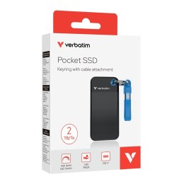 Verbatim Pocket SSD 2 TB USB Type-C 3.2 Gen 2 (3.1 Gen 2) Czarny, Niebieski