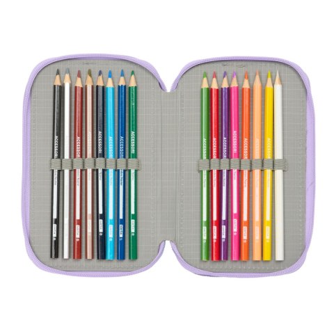 Piórnik potrójny Frozen Spirit Liliowy 12,5 x 19,5 x 5,5 cm 37 Części