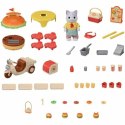 Akcesoria do Domku dla Lalek Sylvanian Families Puesto de hamburguesas - Papa Latte Cat y Scooter 30 Części
