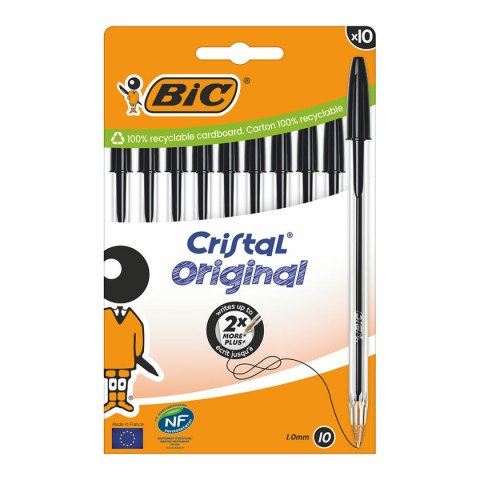 Pióro Bic Cristal Czarny (10 Sztuk)