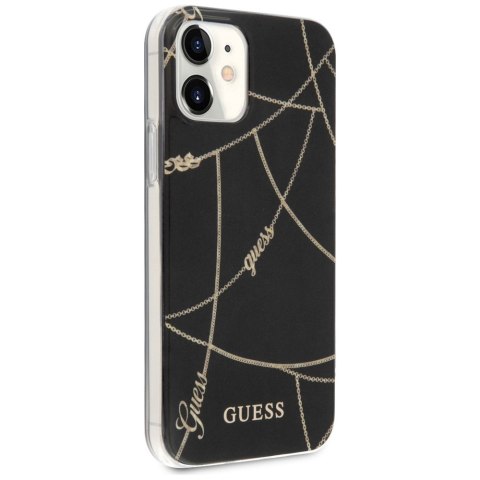 Guess GUHCP12SPCUCHBK iPhone12 mini 5,4" czarny/black hardcase Gold Chain Collection