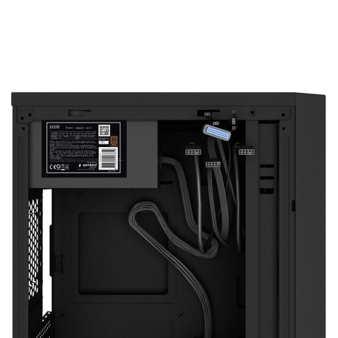 GEMBIRD OBUDOWA FORNAX K170 600W 80PLUS BRONZE MINI-TOWER (1X USB 3.1, 2X USB 2.0, 1X USB TYP-C, CZYTNIK KART) CZARNA