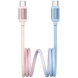 Kabel USAMS Bicolor Series SJ756 PD 60W USB-C/USB-C 1.2m niebiesko różowy