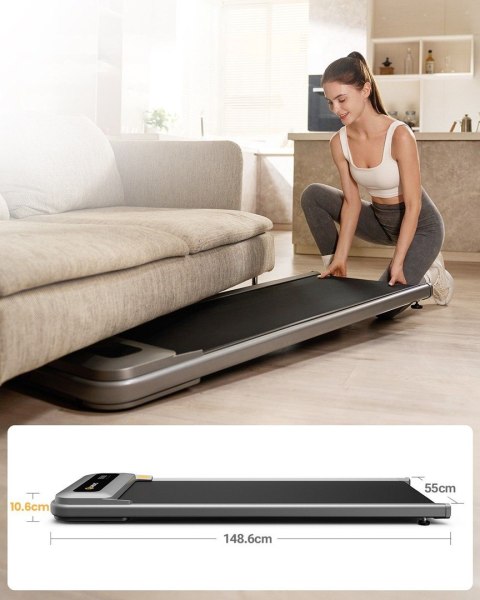 Bieżnia Urevo U1 Smart Walkingpad + Biurko regulowane elektrycznie TUCKANO czarny/orzech