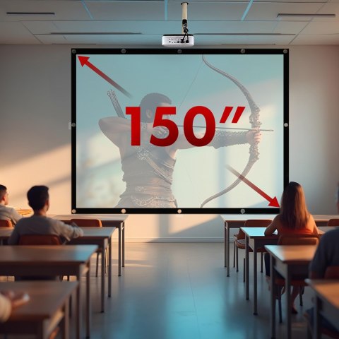 MACLEAN EKRAN PROJEKCYJNY, 150", 300X220CM, OBRAMOWANIE 25MM 4:3, HACZYKI DO NACIĄGU MC-168