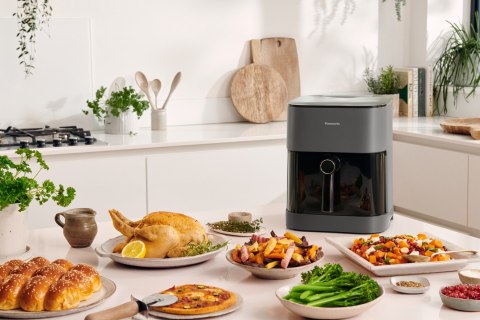Frytkownica Panasonic NF-CC500SXE z wyświetlaczem LCD, 5 l, 1450 W, obudowa Cool touch