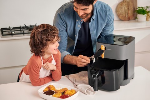 Frytkownica Panasonic NF-CC500SXE z wyświetlaczem LCD, 5 l, 1450 W, obudowa Cool touch