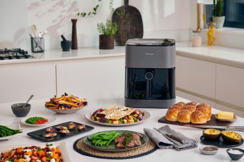 Frytkownica Panasonic NF-CC500SXE z wyświetlaczem LCD, 5 l, 1450 W, obudowa Cool touch