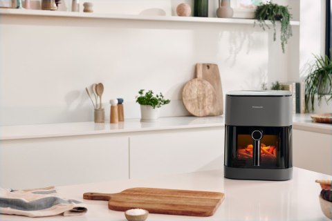 Frytkownica Panasonic NF-CC500SXE z wyświetlaczem LCD, 5 l, 1450 W, obudowa Cool touch