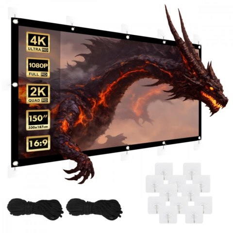 Ekran projekcyjny 150 cali 330x187cm, MC-167