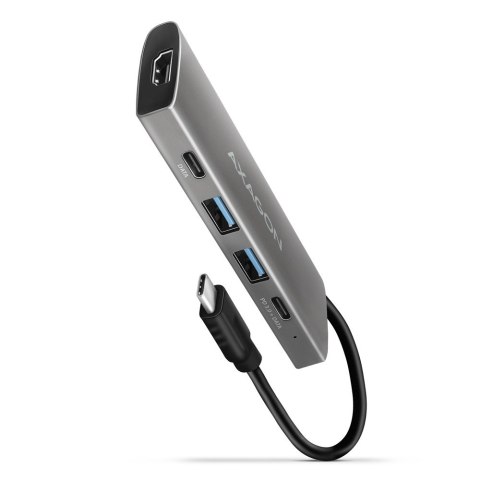 HMC-5G21 Wieloportowy hub USB 5in1, 10Gbps, 2x USB-A + 2x USB-C + HDMI 4K/30Hz, PD 60W, 13cm USB-C kabel
