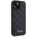 Karl Lagerfeld KLHMP15SPKHPORPK iPhone 15 / 14 / 13 6.1" hardcase czarny/black Leather Monogram Metal Logo MagSafe