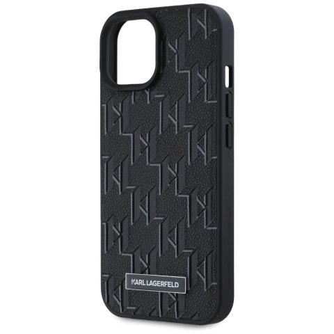 Karl Lagerfeld KLHMP15SPKHPORPK iPhone 15 / 14 / 13 6.1" hardcase czarny/black Leather Monogram Metal Logo MagSafe