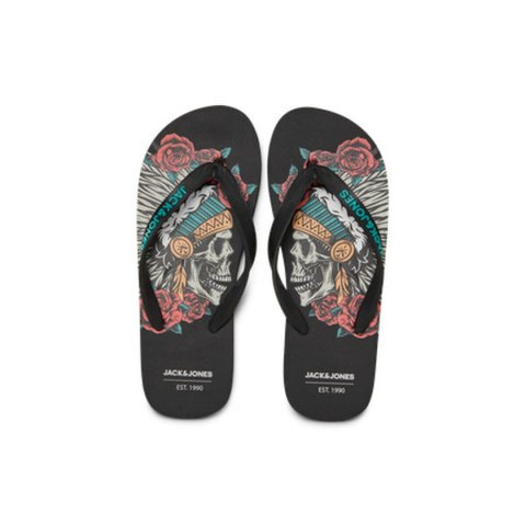 Klapki dla mężczyzn Jack & Jones JFWSKULLS FLIP FLOP 12280854 Czarny - 42-43