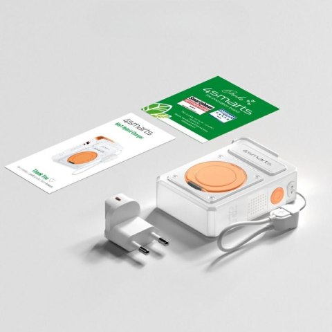 Ładowarka hybrydowa 4smarts 6w1 USB-C/USB-A PD 22.5W z powerbankiem 10 000 mAh, ładowanie indukcyjne Qi, kabel USB-C, b