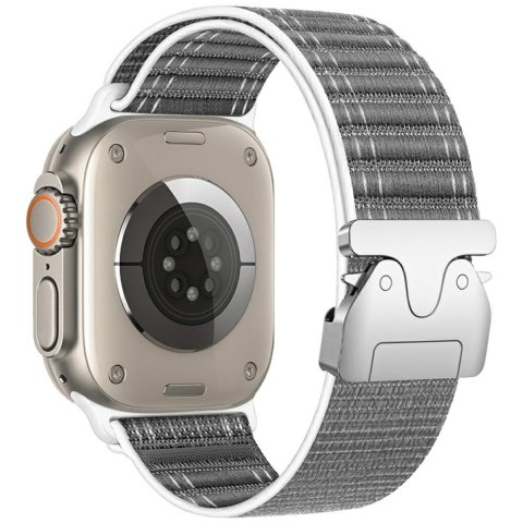Pasek Beline Woven Nylon Diagonal Style Parachute do Apple Watch 42/44/45/49mm szary