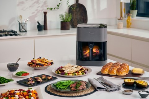 Frytkownica Panasonic NF-CC500SXE z wyświetlaczem LCD, 5 l, 1450 W, obudowa Cool touch
