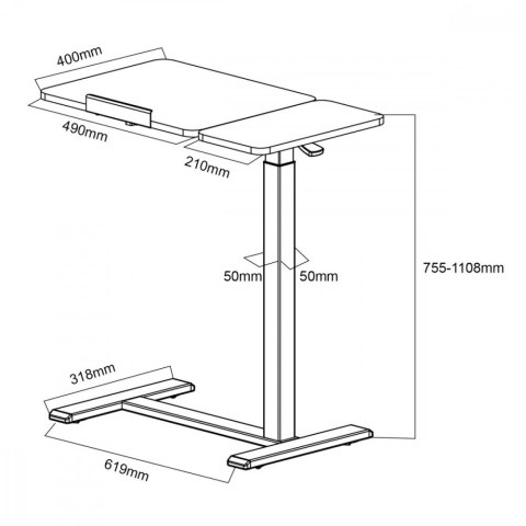 Mobilne biurko/stand do laptopa MC-120W, 76-109 CM