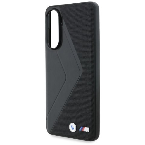 Etui BMW Leather Oversized Stripes MagSafe do Samsung Galaxy S25 Edge czarny