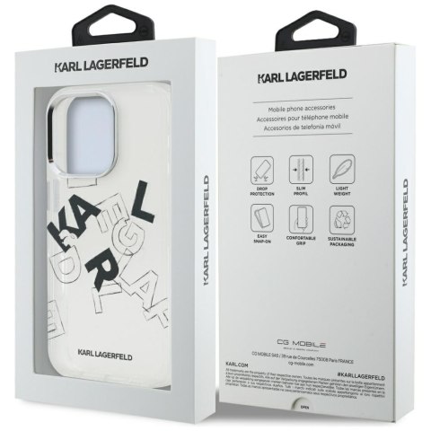 Etui Karl Lagerfeld IML Sketched Graphic do iPhone 16 Pro przezroczysty