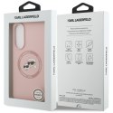 Etui Karl Lagerfeld Silicone Double Heads And Circle MagSafe do Samsung Galaxy S25 Edge różowy