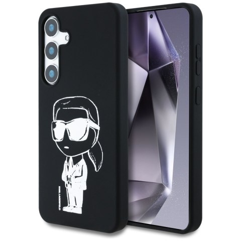 Etui Karl Lagerfeld Silicone Graffiti Ikonik Printed Logo MagSafe do Samsung Galaxy S25 czarny