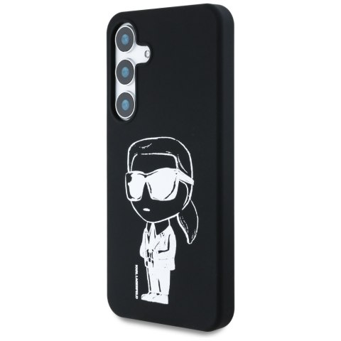 Etui Karl Lagerfeld Silicone Graffiti Ikonik Printed Logo MagSafe do Samsung Galaxy S25 czarny
