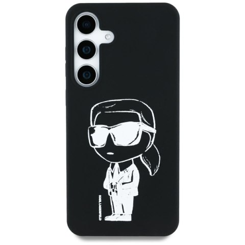 Etui Karl Lagerfeld Silicone Graffiti Ikonik Printed Logo MagSafe do Samsung Galaxy S25 czarny