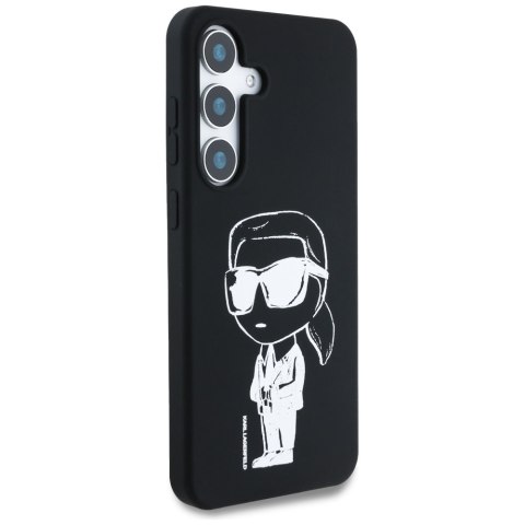 Etui Karl Lagerfeld Silicone Graffiti Ikonik Printed Logo MagSafe do Samsung Galaxy S25 czarny