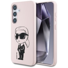 Etui Karl Lagerfeld Silicone Graffiti Ikonik Printed Logo MagSafe do Samsung Galaxy S25 różowy