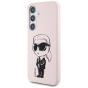 Etui Karl Lagerfeld Silicone Graffiti Ikonik Printed Logo MagSafe do Samsung Galaxy S25 różowy