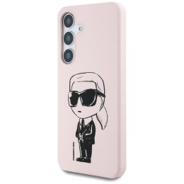 Etui Karl Lagerfeld Silicone Graffiti Ikonik Printed Logo MagSafe do Samsung Galaxy S25 różowy