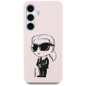 Etui Karl Lagerfeld Silicone Graffiti Ikonik Printed Logo MagSafe do Samsung Galaxy S25 różowy