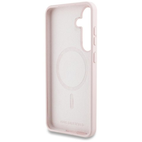 Etui Karl Lagerfeld Silicone Graffiti Ikonik Printed Logo MagSafe do Samsung Galaxy S25 różowy