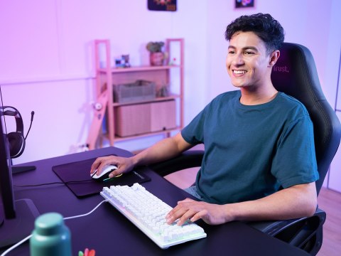 Klawiatura gamingowa TRUST GXT833W THADO TKL US White