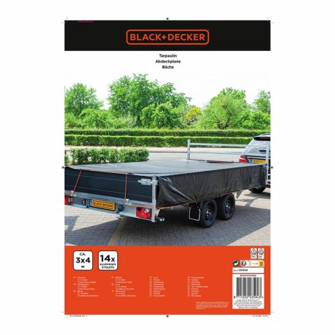 Pokrowiec na przyczepę Black & Decker Czarny 3 x 4 m