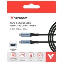 Kabel Verbatim Sync & Charge USB-C do USB-C 40Gb/s 240W wyświetlacz 120cm czarny 31849